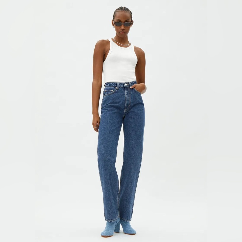 NWT Weekday Rowe High Waisted Straight Jeans in Nobel Blue - 26W 32L